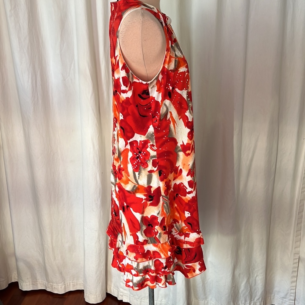 Cocktail dress JBS floral floral sparkly ruffled midi - Picture 5 of 10